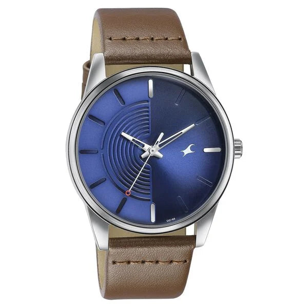 Fastrack Stunners Quartz Analog Blue Dial Leather Strap Watch for Guys 3305sl01 - KRISHNA WATCH COMPANY