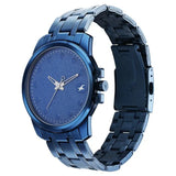 Fastrack Pulse Quartz Analog Blue Round Dial Blue Stainless Steel Strap Watch For Guys 3314qm01f - KRISHNA WATCH COMPANY