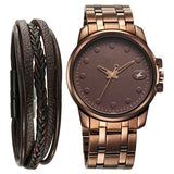 Fastrack Pulse Quartz Analog Brown Dial With Brown Stainless steel Strap Watch for Guys 3314qm02f