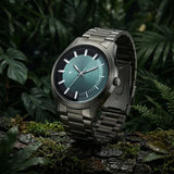 Fastrack Wild Quartz Analog Green Dial Gun Metal Strap Watch For Guys - 3317QM03