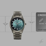 Fastrack Wild Quartz Analog Green Dial Gun Metal Strap Watch For Guys - 3317QM03