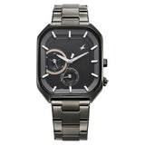 Fastrack Groove Multifunction Black Dial Metal Strap Guy's Watch - NU3321QM01