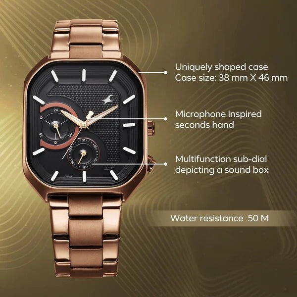 Fastrack Groove Guy's Watch with Lume indices 3321qm02