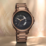 Fastrack Groove Quartz Analog with Date Black Dial Brown Stainless Steel Strap Watch For Guys 3323qm01