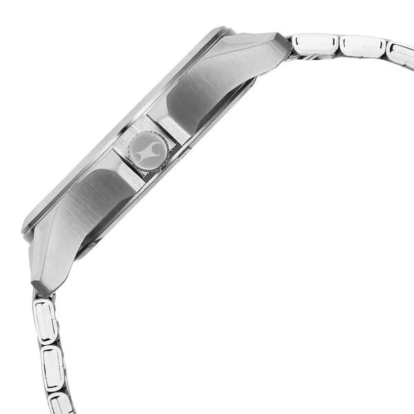 Fastrack Groove Quartz Analog with Date Green Dial Silver Stainless Steel Strap Watch For Guys 3323sm01