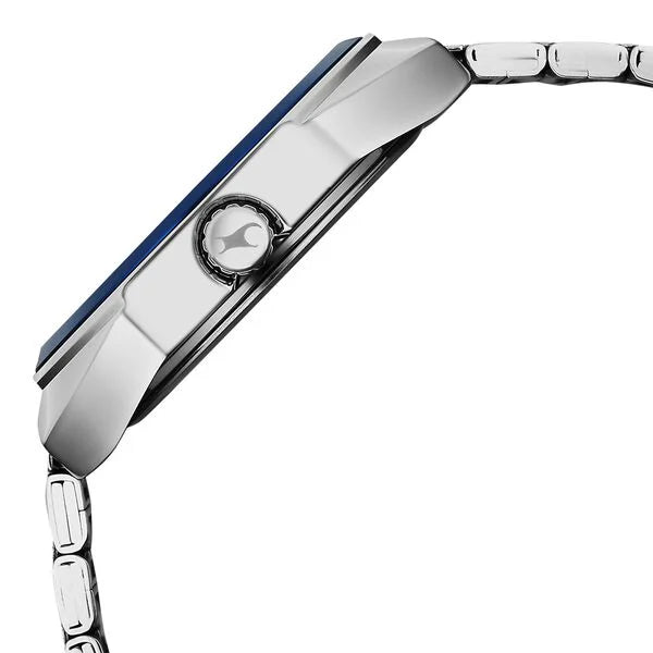 Fastrack Oceanyx Blue Dial Silver Strap Watch For Guys 3326km01