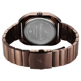 Fastrack Wild Analog with Brown Dial Brown Metal Strap Watch for Guys 3326QM01