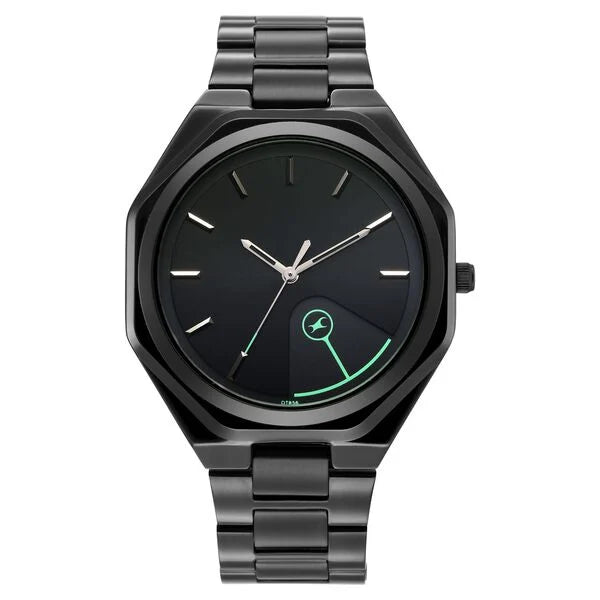 Fastrack 9 to Fine Analog with Black Dial Metal Strap Watch for Guys 3353NM01