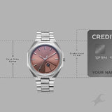 Fastrack 9 to Fine Analog with Salmon Pink Dial Metal Strap Watch for Guys 3353SM02