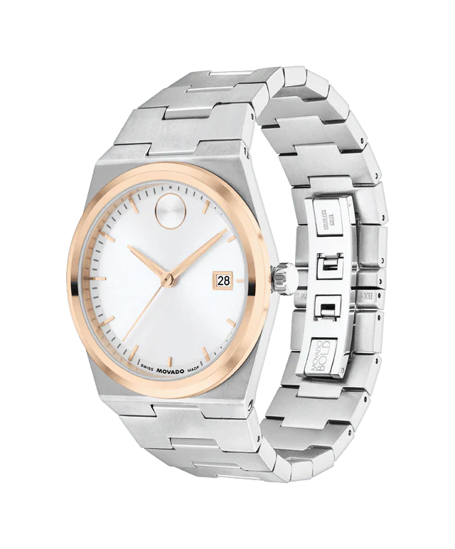 Movado Bold Quest 40mm Two Tone Silver Watch - 3600972