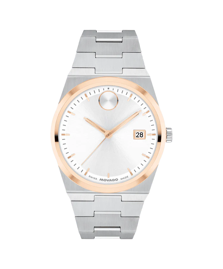 Movado Bold Quest 40mm Two Tone Silver Watch 3600972