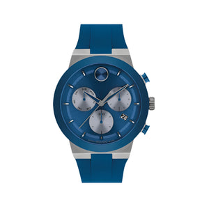 Movado Bold Men Quartz Blue Dial Chronograph Silicone Watch 3601197 - KRISHNA WATCH COMPANY