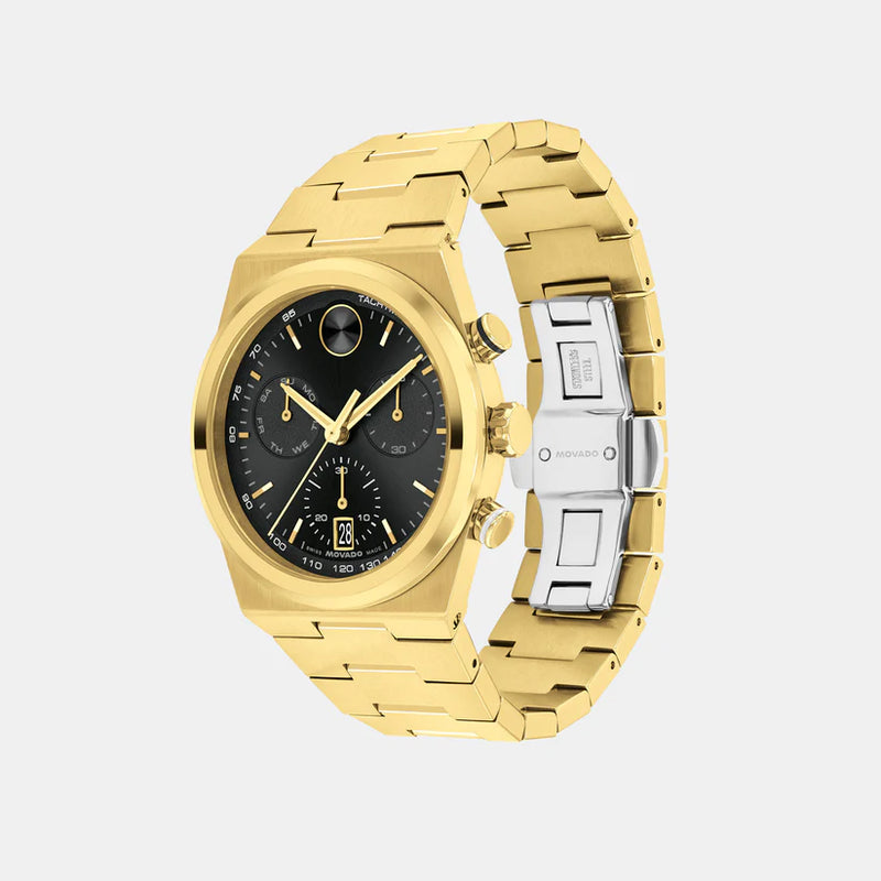 Movado Bold Men Quartz Black Dial Chronograph Stainless Steel Watch 3601198