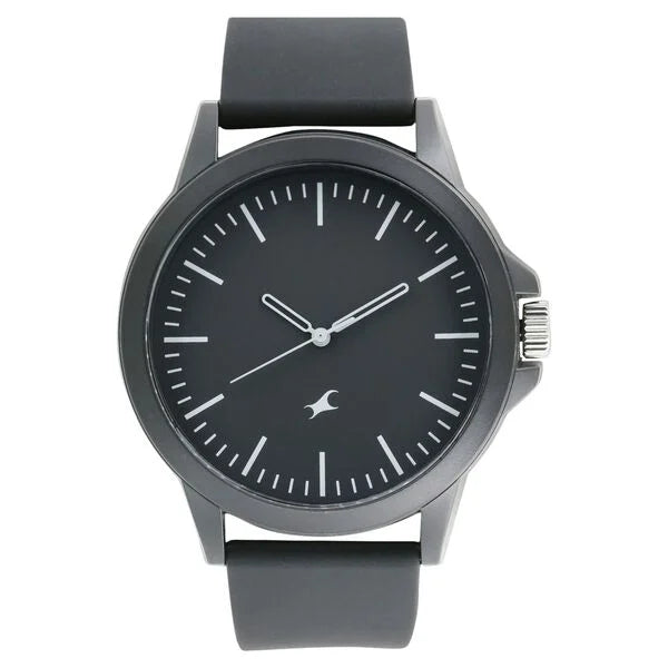Fastrack Quartz Analog Black Dial Silicone Strap Watch for Unisex 38024PP25