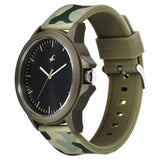Fastrack Tees Wanderlust Quartz Analog Black Dial Silicone Strap Watch for Unisex 38024PP71W
