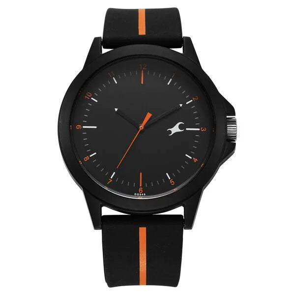 Fastrack Tees Urbanique Quartz Analog Black Dial Silicon Strap Watch For Unisex 38024pp79w - KRISHNA WATCH COMPANY