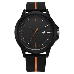 Fastrack Tees Urbanique Quartz Analog Black Dial Silicon Strap Watch For Unisex 38024pp79w - KRISHNA WATCH COMPANY