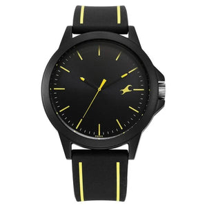 Fastrack Tees Urbanique Quartz Analog Black Dial Silicon Strap Watch For Guys 38024pp83w - KRISHNA WATCH COMPANY