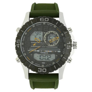 Fastrack Quartz Analog Digital Grey Dial Silicone Strap Watch for Guys - KRISHNA WATCH COMPANY