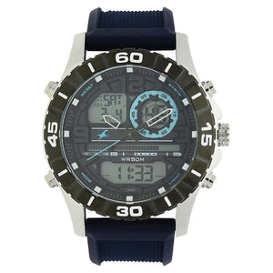 Fastrack Quartz Analog Digital Grey Dial Silicone Strap Watch for Guys NS38035SP02 / 38035SP02 - KRISHNA WATCH COMPANY