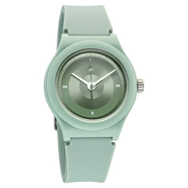 Fastrack Y2K Analog with Mint Green Dial Silicon Strap Watch for Girls - 38037PP27W