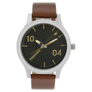 Fastrack Quartz Analog Black Dial Leather Strap Watch for Guys 38051sl02 - KRISHNA WATCH COMPANY