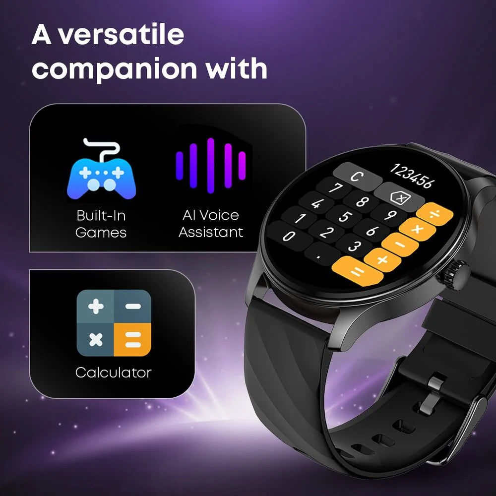 Fastrack Jupiter R1 With 3.50 cm, BT Calling, 100+ Sports Mode, IP68, Calculator, AI Voice Assistant, Fashion Smartwatch 38088pp10k