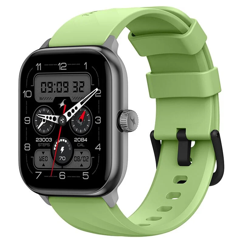Fastrack Nitro Pro with 4.69cm AMOLED Display, AOD, Functional Crown, BT Calling Smartwatch with Fluoroscent Green Strap 38105PP05
