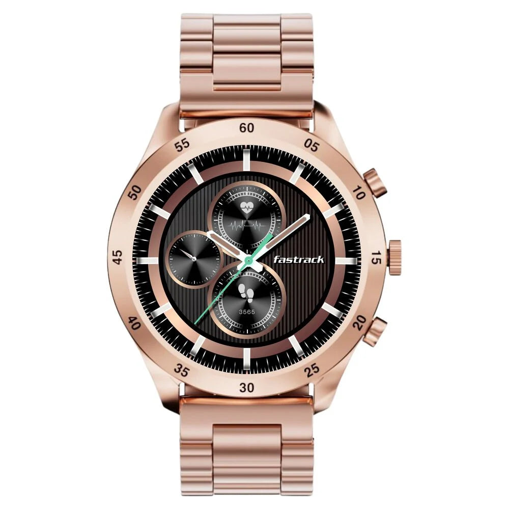 Fastrack Magnus FX2 Unisex Smart Watch With Rose Gold Metal Strap 38127wm01