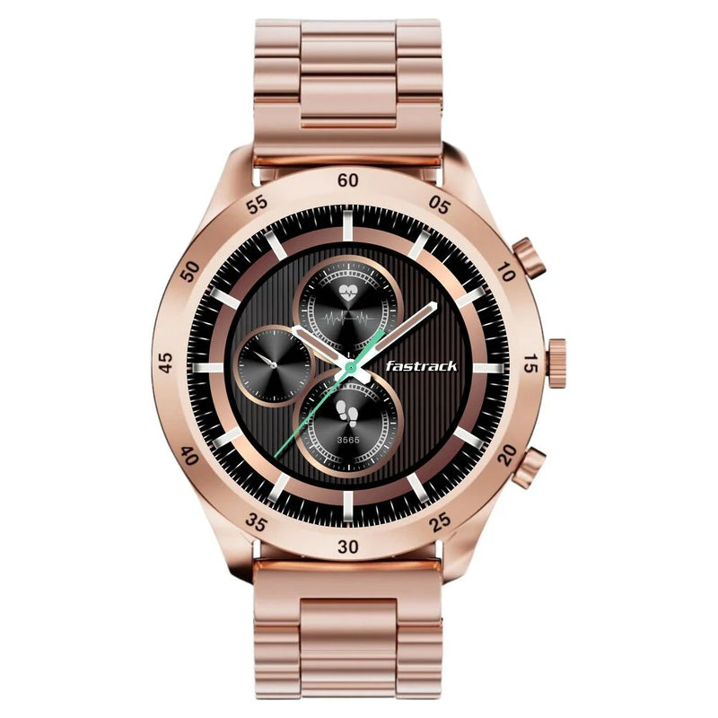 Fastrack Magnus FX2 Unisex Smart Watch With Rose Gold Metal Strap 38127wm01