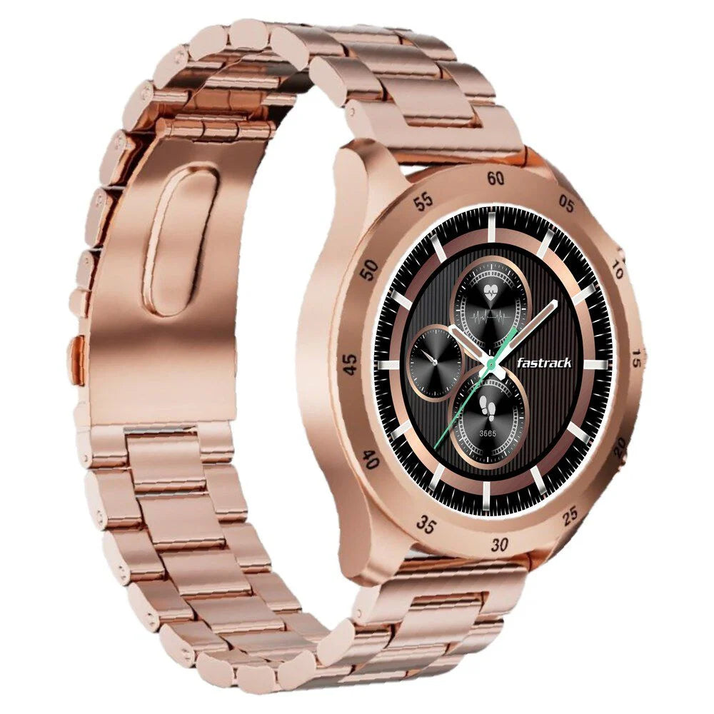 Fastrack Magnus FX2 Unisex Smart Watch With Rose Gold Metal Strap 38127wm01