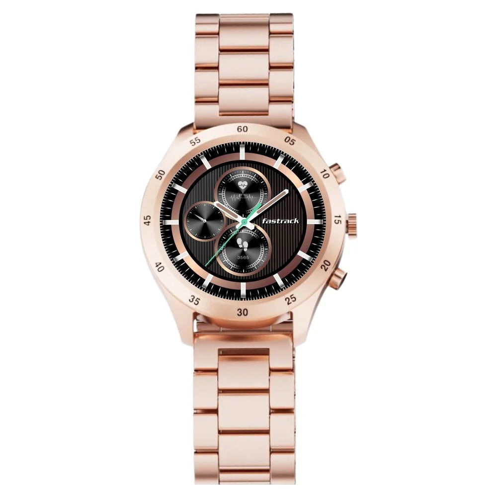 Fastrack Magnus FX2 Unisex Smart Watch With Rose Gold Metal Strap 38127wm01
