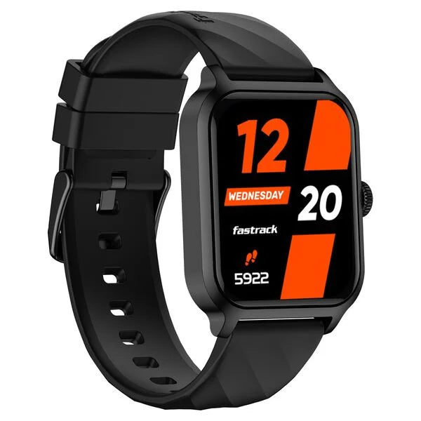 Fastrack Rave FX2 with 4.64 cm UltraVU HD Display, SingleSync BT Calling, Functional Crown with Black Strap 38138pp01