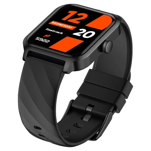 Fastrack Rave FX2 with 4.64 cm UltraVU HD Display, SingleSync BT Calling, Functional Crown with Black Strap 38138pp01