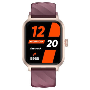 Fastrack Rave FX2 with 4.64 cm UltraVU HD Display, SingleSync BT Calling, Functional Crown with Wine Red Strap 38138pp05 - KRISHNA WATCH COMPANY