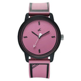 Fastrack Zine Quartz Analog Pink Dial Pink Silicone Strap Watch For Guys 38145pp06w
