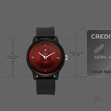 Fastrack Y2K Analog with Deep Maroon Dial Silicon Strap Watch for Guys - 38145PP09W
