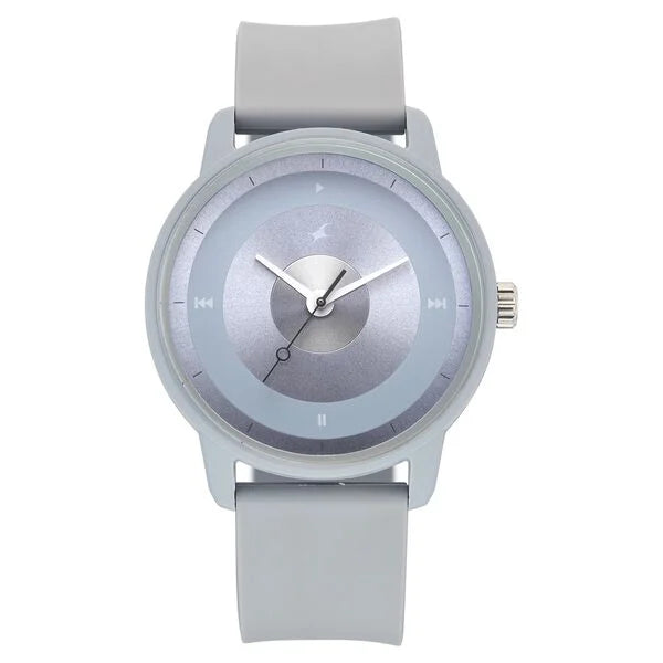 Fastrack Y2K Analog with Icy Blue Dial Silicon Strap Watch for Guys - 38145PP12W