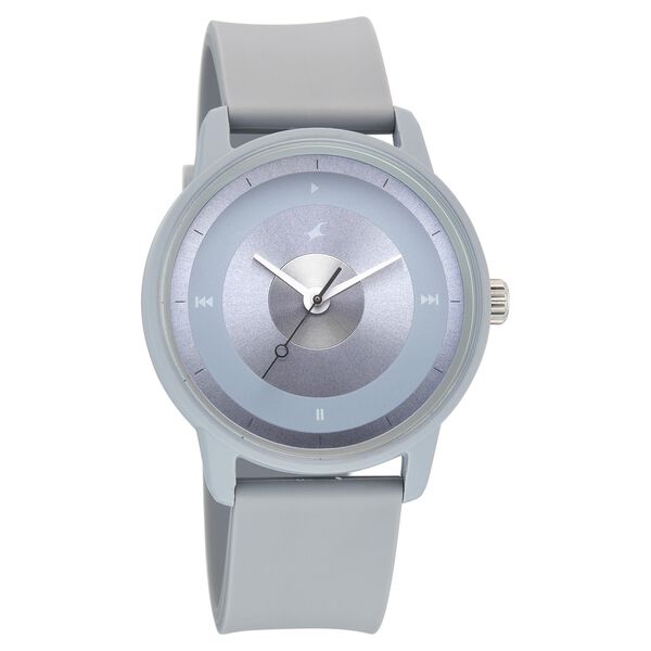 Fastrack Y2K Analog with Icy Blue Dial Silicon Strap Watch for Guys - 38145PP12W