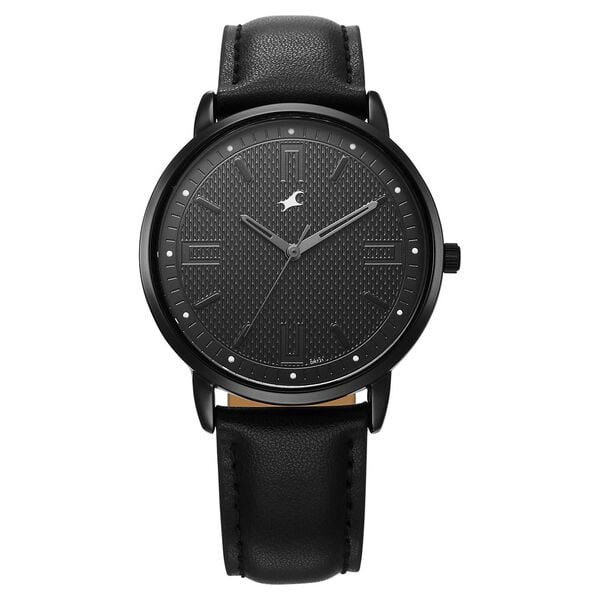 Fastrack Stunners X Quartz Analog Black Dial Leather Strap Watch For Guys 38159NL01 - KRISHNA WATCH COMPANY