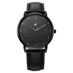 Fastrack Stunners X Quartz Analog Black Dial Leather Strap Watch For Guys 38159NL01 - KRISHNA WATCH COMPANY