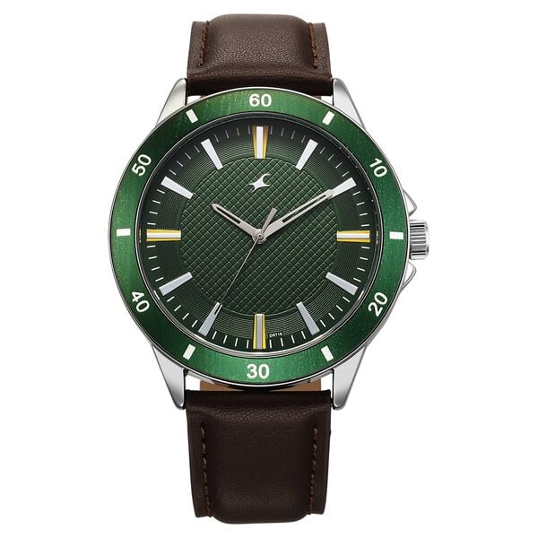 Fastrack Stunners X Quartz Analog Green Dial For Guys - 38160SL02 - KRISHNA WATCH COMPANY