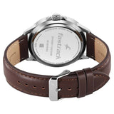 Fastrack Stunners X Quartz Analog Blue Dial Leather Strap Watch For Guys 38160sl04 - KRISHNA WATCH COMPANY