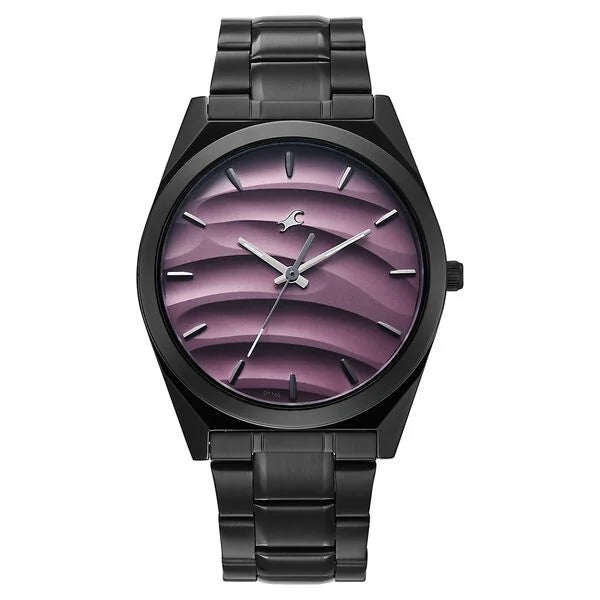 Fastrack Gelato Black metal strap watch with Ice Cola dial for Guys - 38162NM03