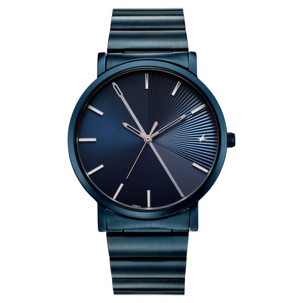 Fastrack 9 to Fine Analog with Blue Dial Metal Strap Watch for Guys - 38163QM02