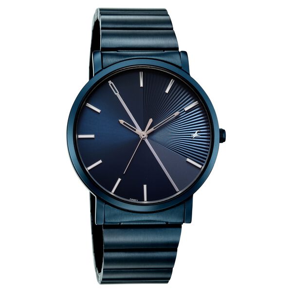 Fastrack 9 to Fine Analog with Blue Dial Metal Strap Watch for Guys - 38163QM02