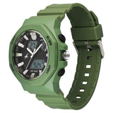 Fastrack Streetstyle Quartz Digital Black Dial Green PU Strap Watch For Guys - 38171P03