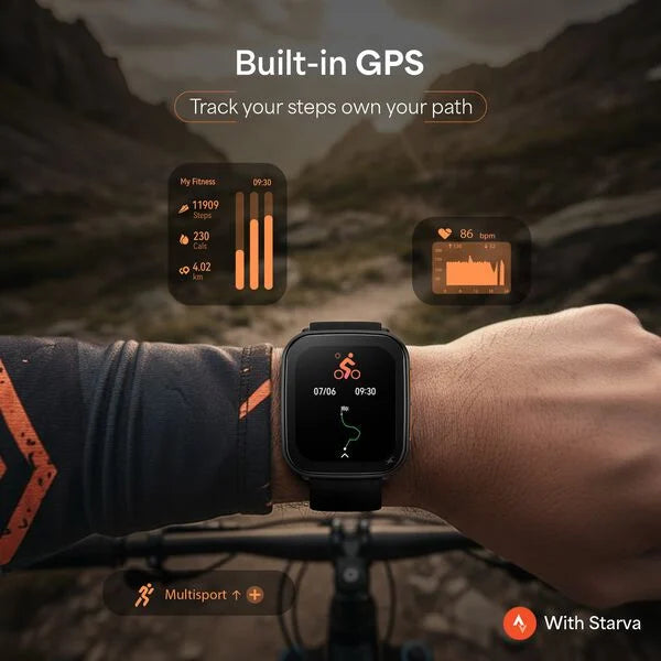Fastrack Navstar Smartwatch 1.85" inch AMOLED Display, AI Chat, AI Watchface - 38188pp02k