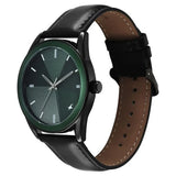 Fastrack Stunners Quartz Analog Green Dial Black Leather Strap Watch For Guys - 38215KL01