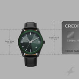 Fastrack Stunners Quartz Analog Green Dial Black Leather Strap Watch For Guys - 38215KL01
